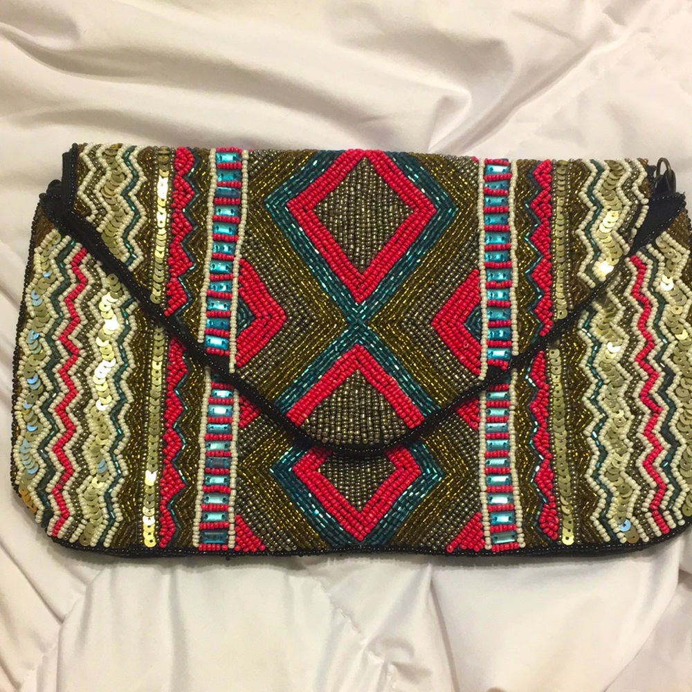 Never worn urban outfitters beaded clutch/purse
